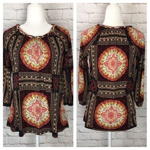 Style & Co | Braided Neck Starburst Top